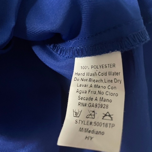 Cals gold chain straps flowy cobalt blue tank top. Size medium. - Picture 2 of 5